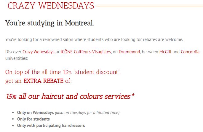 iconecoiffure's crazy wednesdays