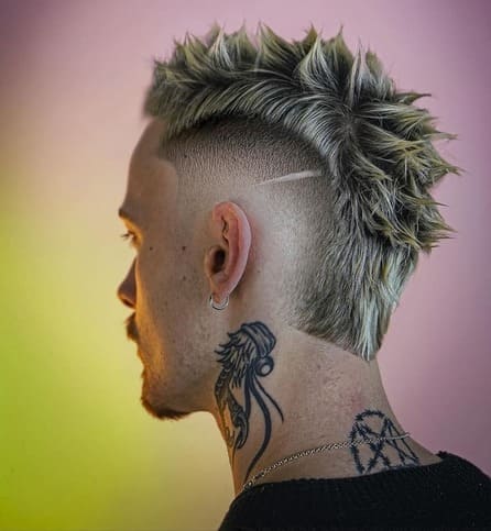 burst fade mullet blonde