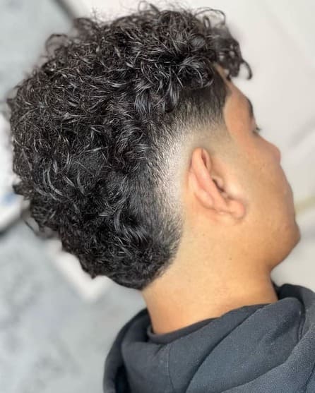 Burst Fade Curly Hair