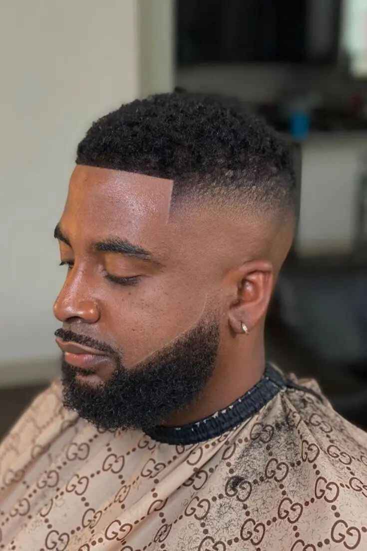 black man mid fade drop