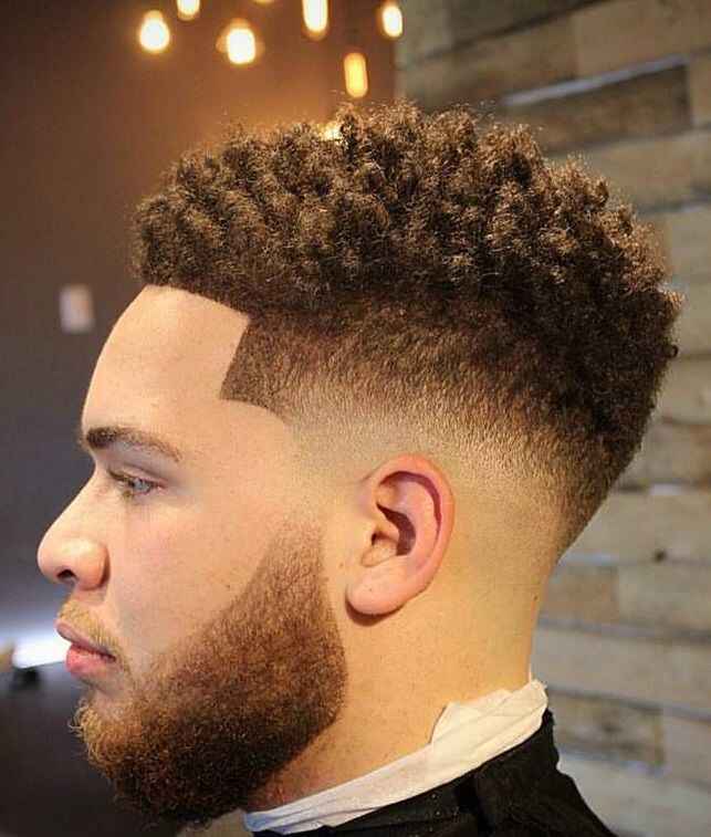 drop fade curly hair