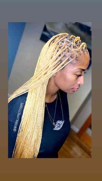 gorgeous blonde knotless cornrows braids