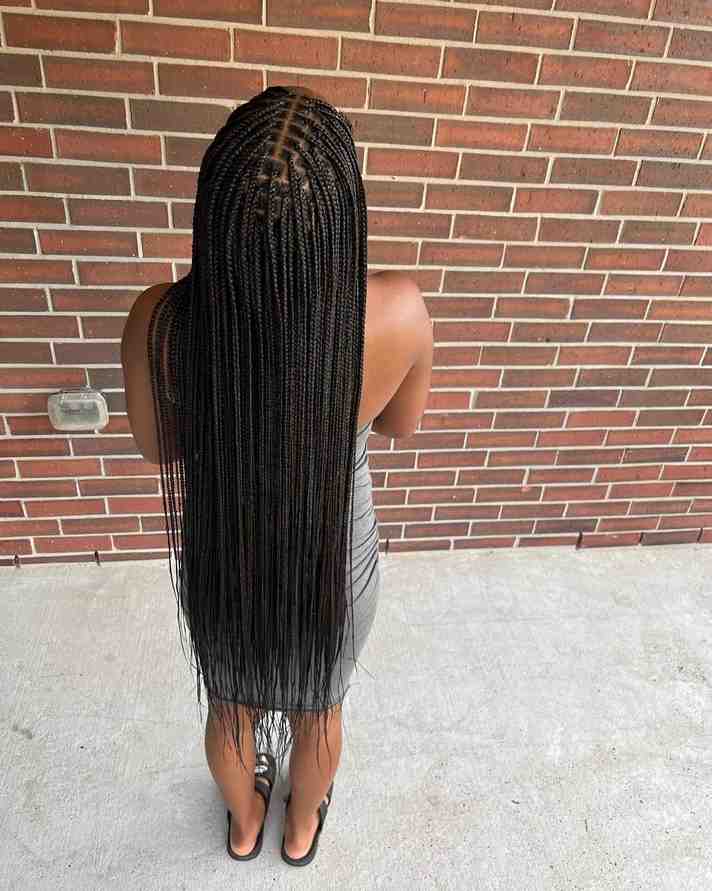 extra long black knotless braids