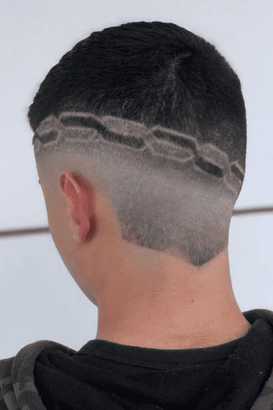 Back of head chain haircut design